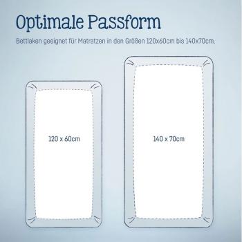 Jersey Spannbettlaken 60x120 bis 70x140 cm